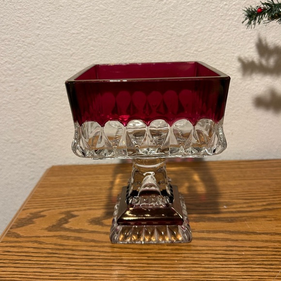 Westmoreland Ruby Red Glass Candy Dish/Compote - Picture 2 of 6